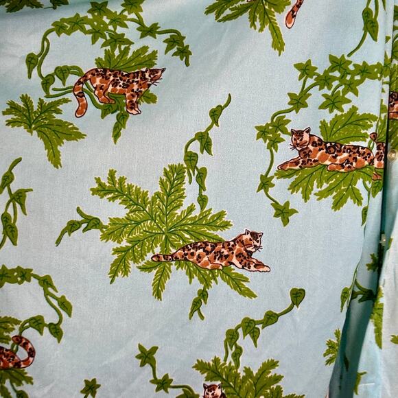 Vintage 1970s Cheetah Jungle Leopard Print Button Up Blouse Long Sleeve AS IS - Picture 12 of 12